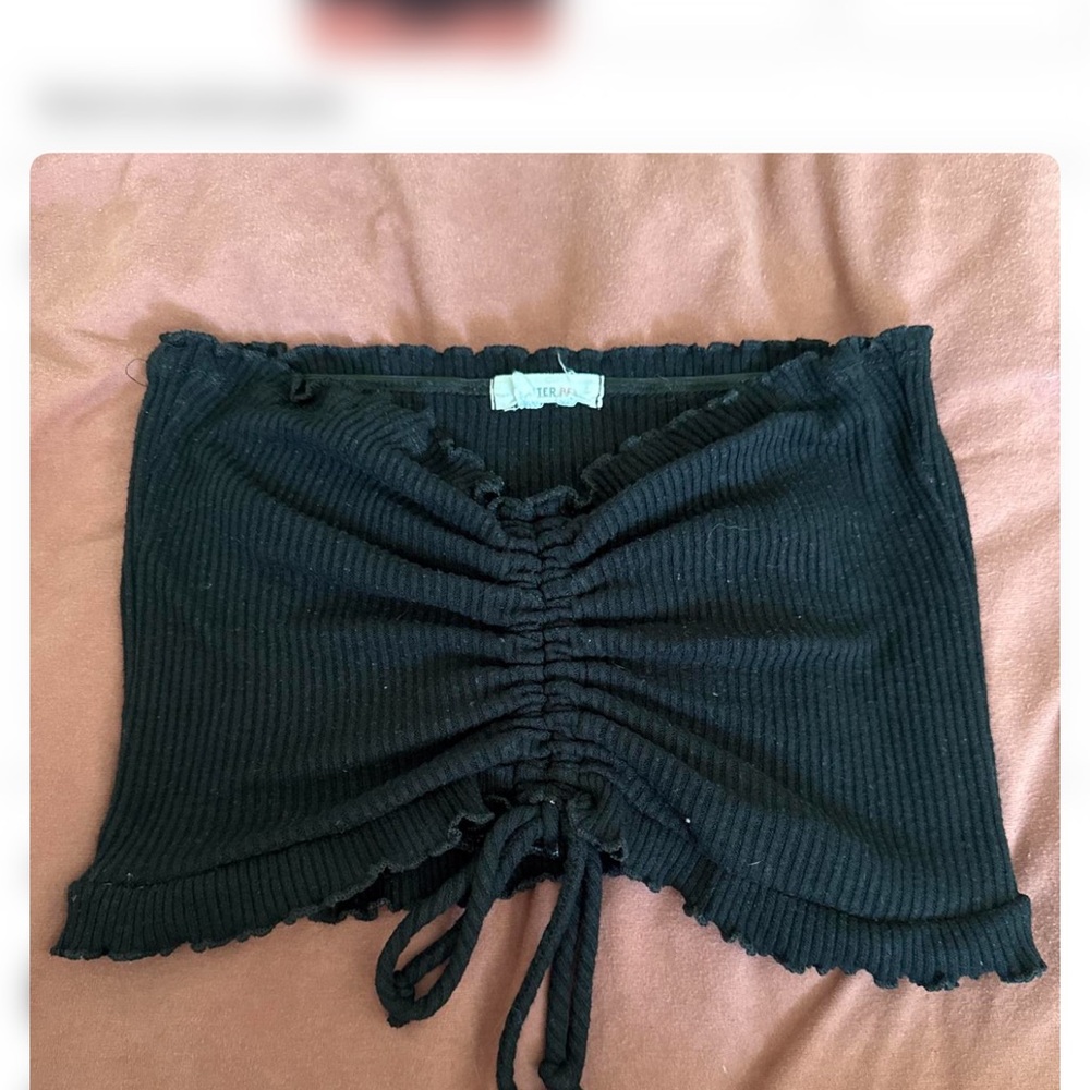 Black Ruched Women's Top